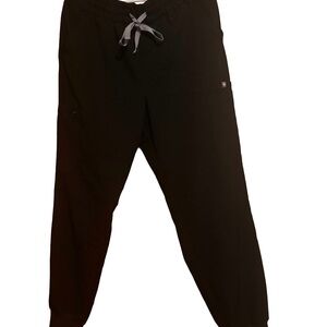 Women’s Black Jogger Scrub Pants. Uman style in black size Large